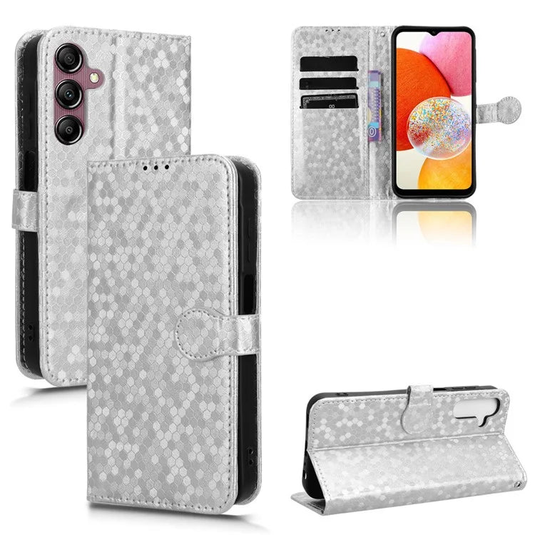 For Samsung Galaxy A15 4G / A15 5G Case Dot Imprinted Leather Shockproof Phone Stand Cover