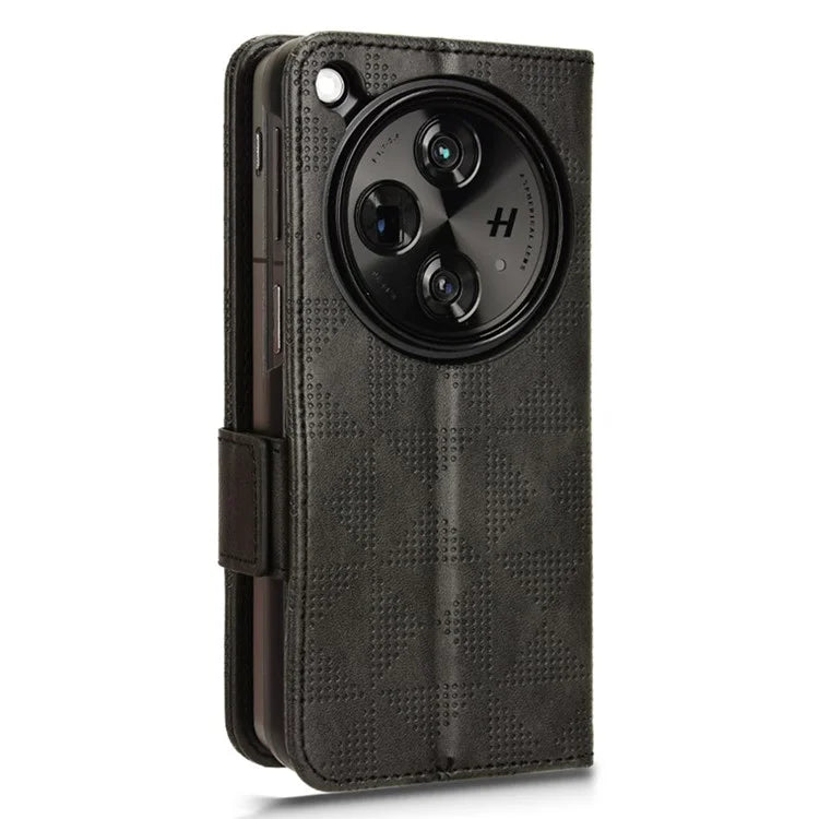 For Oppo Find N3 5G Phone Case Imprinted Triangle Folio Wallet Leather Cover