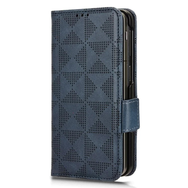 For Oppo Find N3 5G Phone Case Imprinted Triangle Folio Wallet Leather Cover