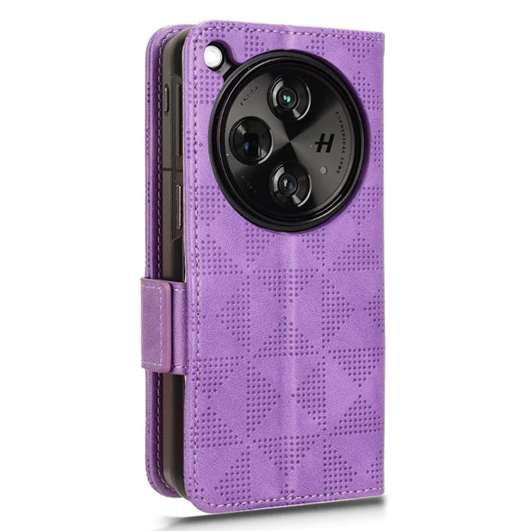 For Oppo Find N3 5G Phone Case Imprinted Triangle Folio Wallet Leather Cover