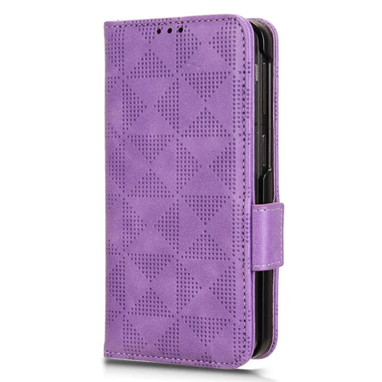 For Oppo Find N3 5G Phone Case Imprinted Triangle Folio Wallet Leather Cover
