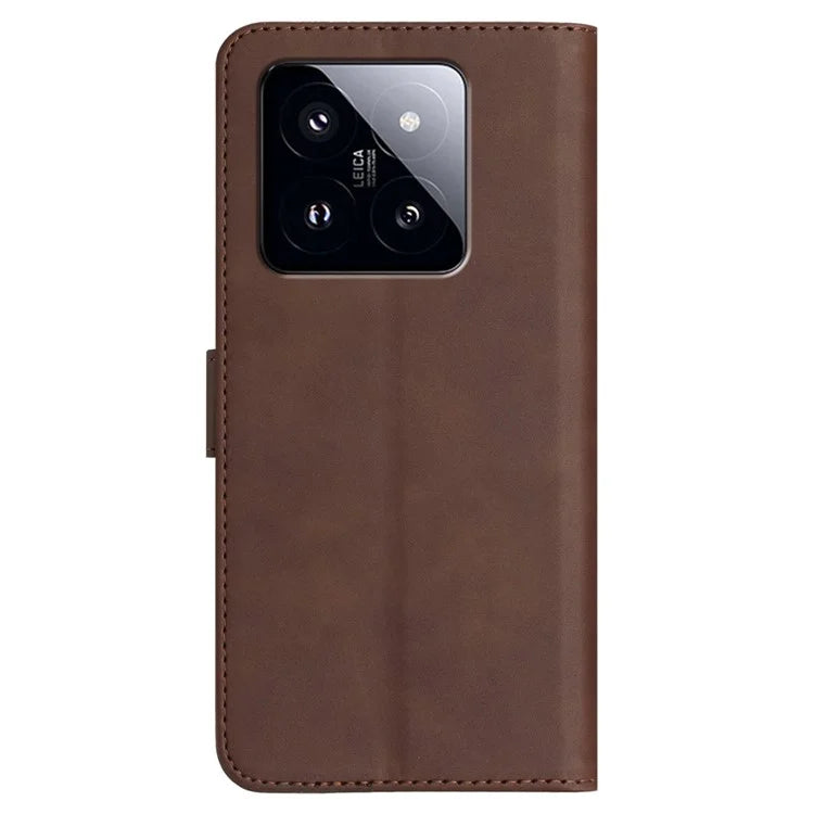 For Xiaomi 14 Pro Leather Wallet Case YX0030 Smile Series Card Holder Full Protection Cover