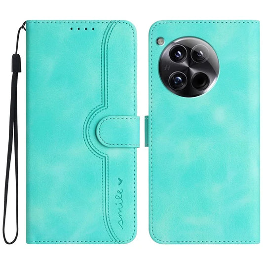 YX0030 For OnePlus 12 5G Leather Wallet Flip Cover Smile Pattern Phone Case Stand