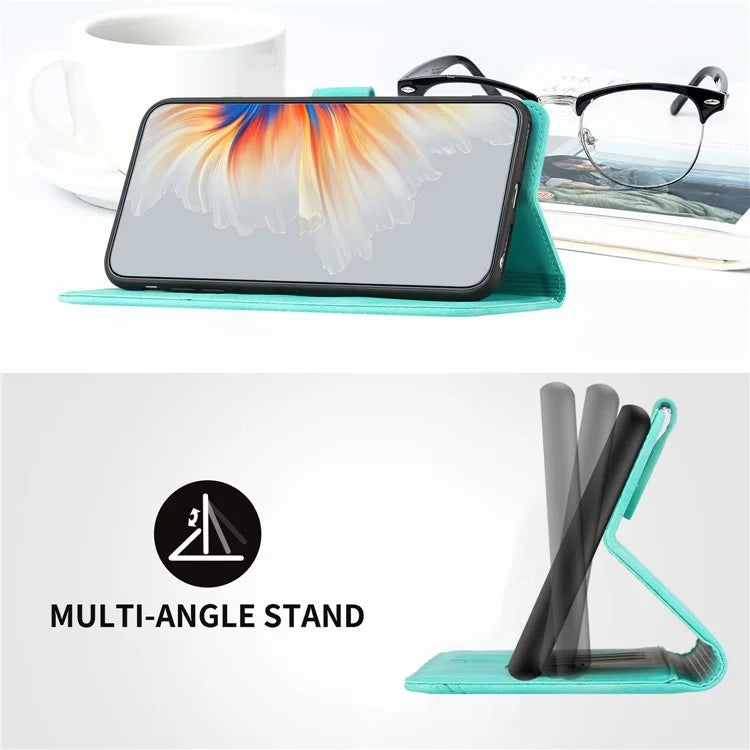 YX0030 For Samsung Galaxy A35 5G Leather Phone Case Smile Pattern Card Holder Wrist Strap