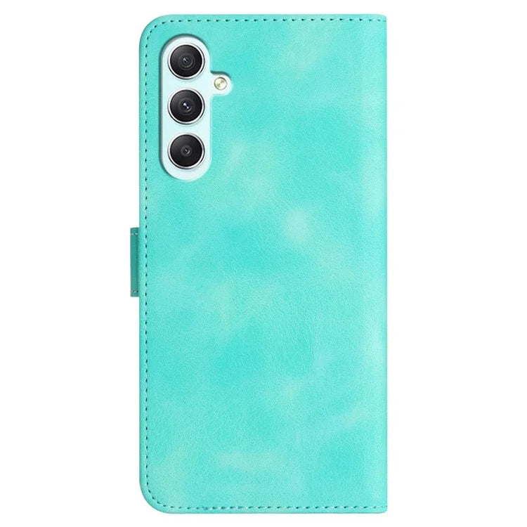 YX0030 For Samsung Galaxy A35 5G Leather Phone Case Smile Pattern Card Holder Wrist Strap