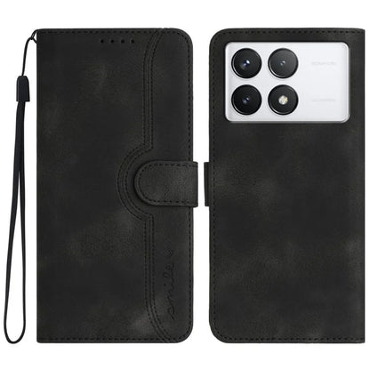 YX0030 For Xiaomi Redmi K70E 5G / Poco X6 Pro 5G Leather Phone Case Smile Pattern Magnetic Closure Cover