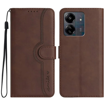YX0030 For Xiaomi Redmi 13C 4G / 5G / Poco C65 4G Wallet Case PU Leather Smile Pattern Flip Cover
