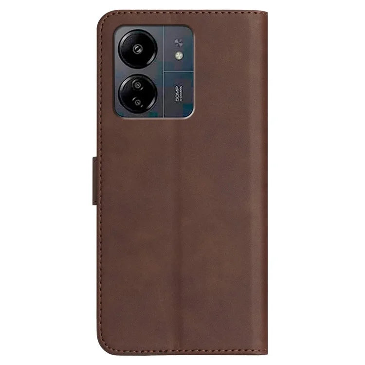 YX0030 For Xiaomi Redmi 13C 4G / 5G / Poco C65 4G Wallet Case PU Leather Smile Pattern Flip Cover