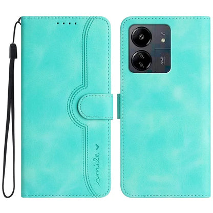 YX0030 For Xiaomi Redmi 13C 4G / 5G / Poco C65 4G Wallet Case PU Leather Smile Pattern Flip Cover
