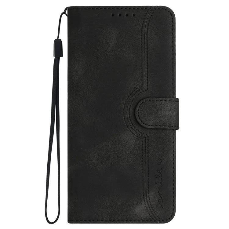 YX0030 For Samsung Galaxy A55 5G Smile Pattern Wallet Case PU Leather Protective Cover