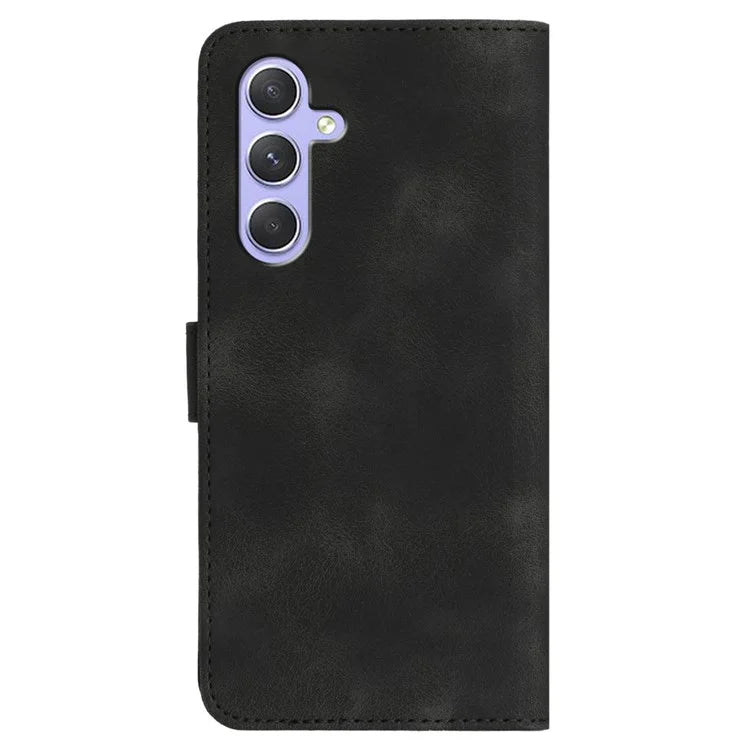YX0030 For Samsung Galaxy A55 5G Smile Pattern Wallet Case PU Leather Protective Cover