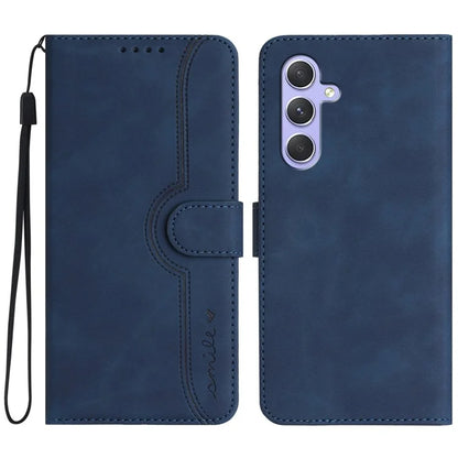 YX0030 For Samsung Galaxy A55 5G Smile Pattern Wallet Case PU Leather Protective Cover