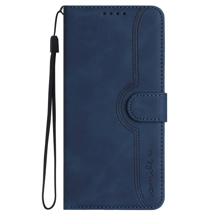 YX0030 For Samsung Galaxy A55 5G Smile Pattern Wallet Case PU Leather Protective Cover