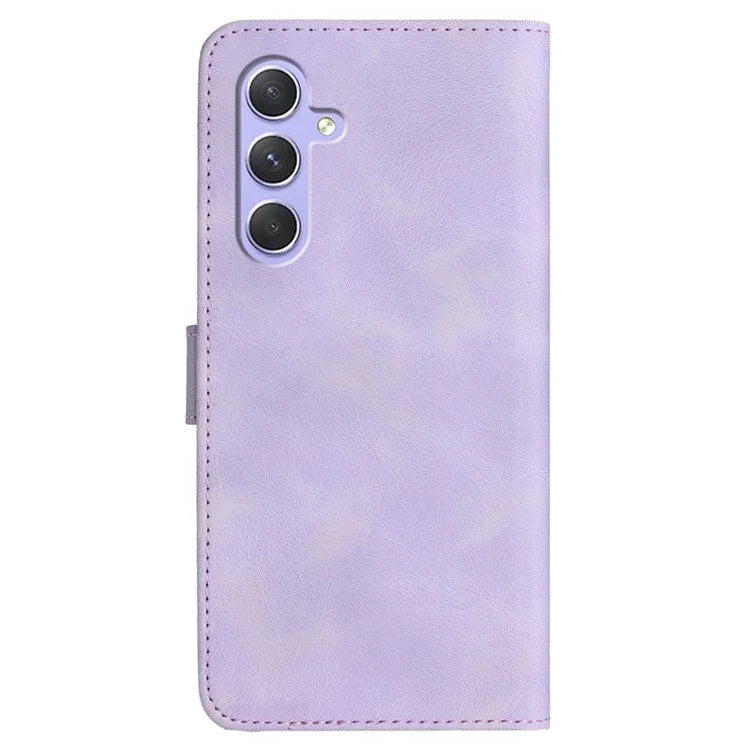 YX0030 For Samsung Galaxy A55 5G Smile Pattern Wallet Case PU Leather Protective Cover