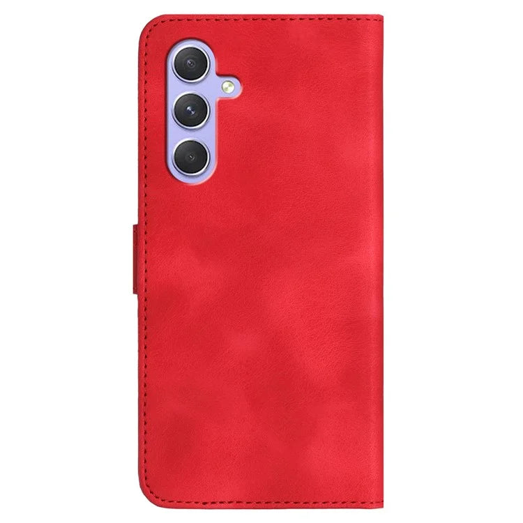 YX0030 For Samsung Galaxy A55 5G Smile Pattern Wallet Case PU Leather Protective Cover