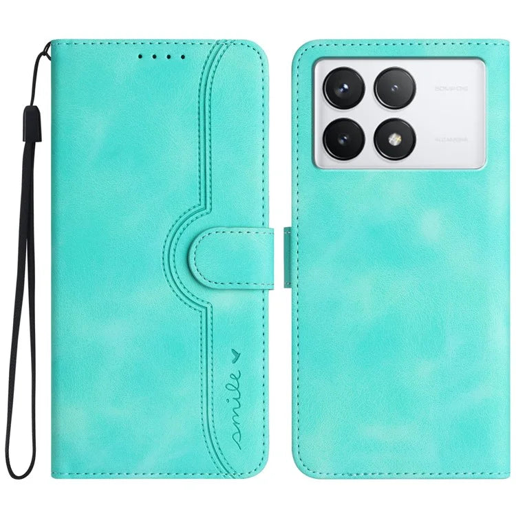 YX0030 For Xiaomi Redmi K70 5G / K70 Pro 5G Leather Case Smile Pattern Wallet Flip Cover