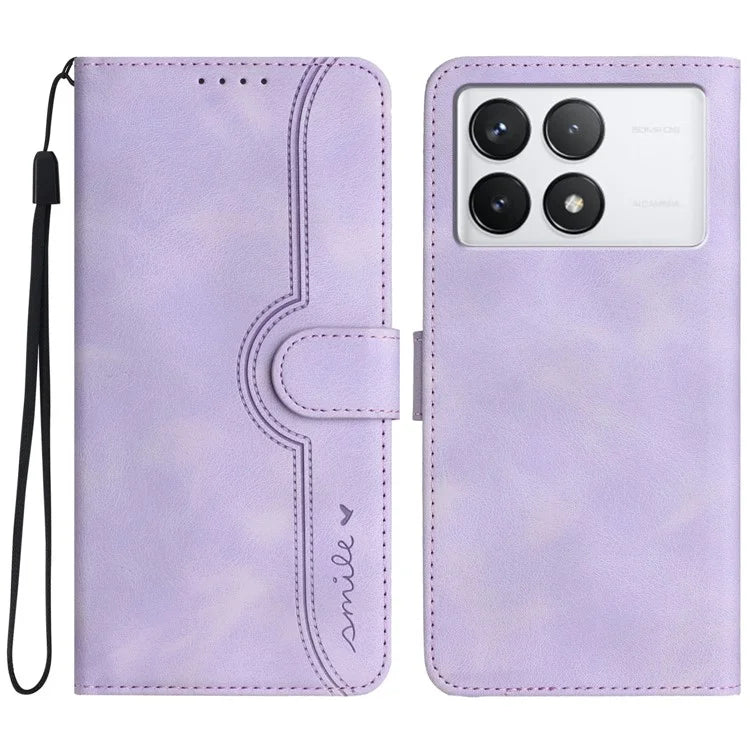 YX0030 For Xiaomi Redmi K70 5G / K70 Pro 5G Leather Case Smile Pattern Wallet Flip Cover