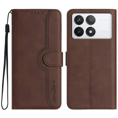 YX0030 For Xiaomi Redmi K70 5G / K70 Pro 5G Leather Case Smile Pattern Wallet Flip Cover