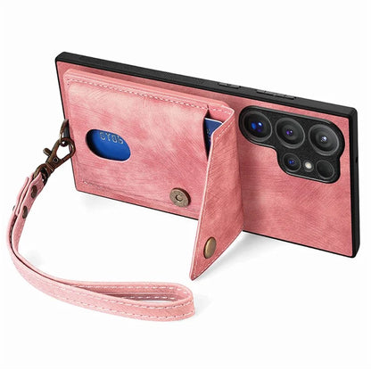 D1 For Samsung Galaxy S24 Ultra Phone Case with Card Holder Kickstand