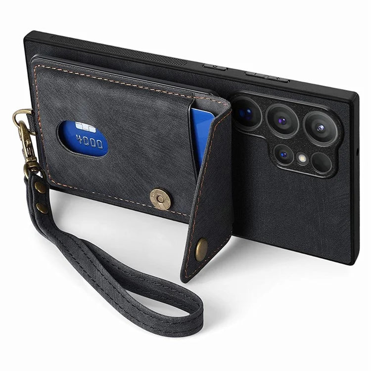 D1 For Samsung Galaxy S24 Ultra Phone Case with Card Holder Kickstand