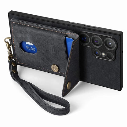 D1 For Samsung Galaxy S24 Ultra Phone Case with Card Holder Kickstand