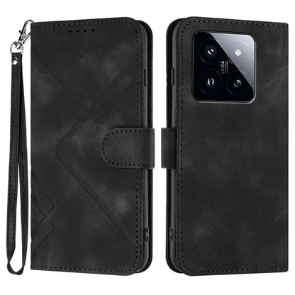 YX0040 Wallet Case for Xiaomi 14 Pro PU Leather Folio Flip Stand Cover Imprinted Pattern