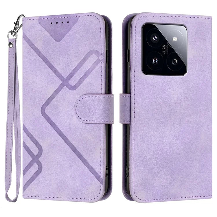 YX0040 Wallet Case for Xiaomi 14 Pro PU Leather Folio Flip Stand Cover Imprinted Pattern
