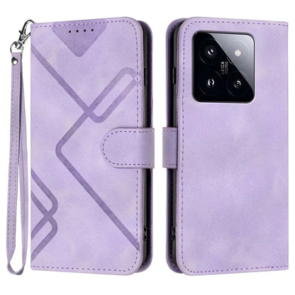 YX0040 Wallet Case for Xiaomi 14 Pro PU Leather Folio Flip Stand Cover Imprinted Pattern