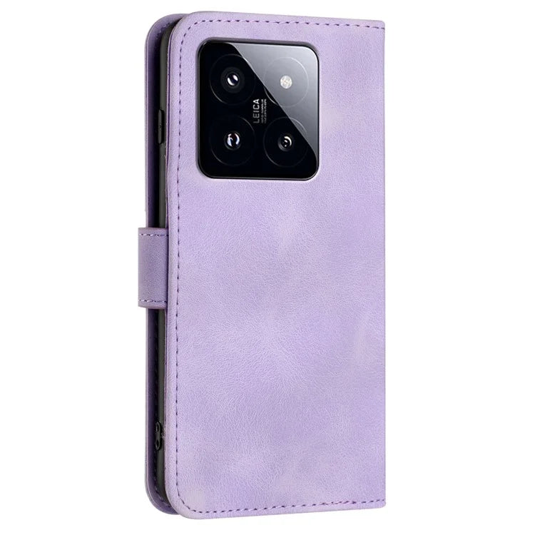 YX0040 Wallet Case for Xiaomi 14 Pro PU Leather Folio Flip Stand Cover Imprinted Pattern