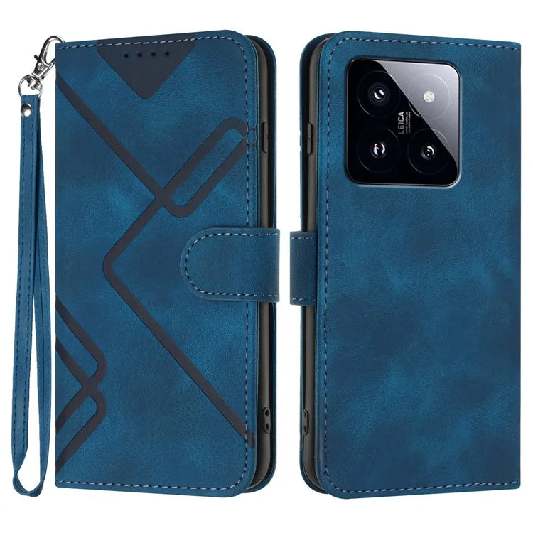 YX0040 Wallet Case for Xiaomi 14 Pro PU Leather Folio Flip Stand Cover Imprinted Pattern