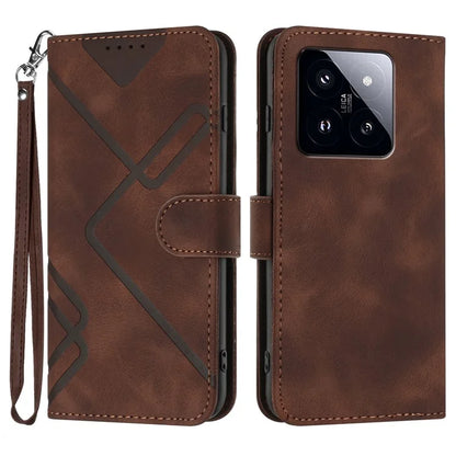 YX0040 Wallet Case for Xiaomi 14 Pro PU Leather Folio Flip Stand Cover Imprinted Pattern