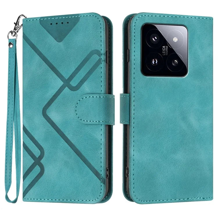 YX0040 Wallet Case for Xiaomi 14 Pro PU Leather Folio Flip Stand Cover Imprinted Pattern
