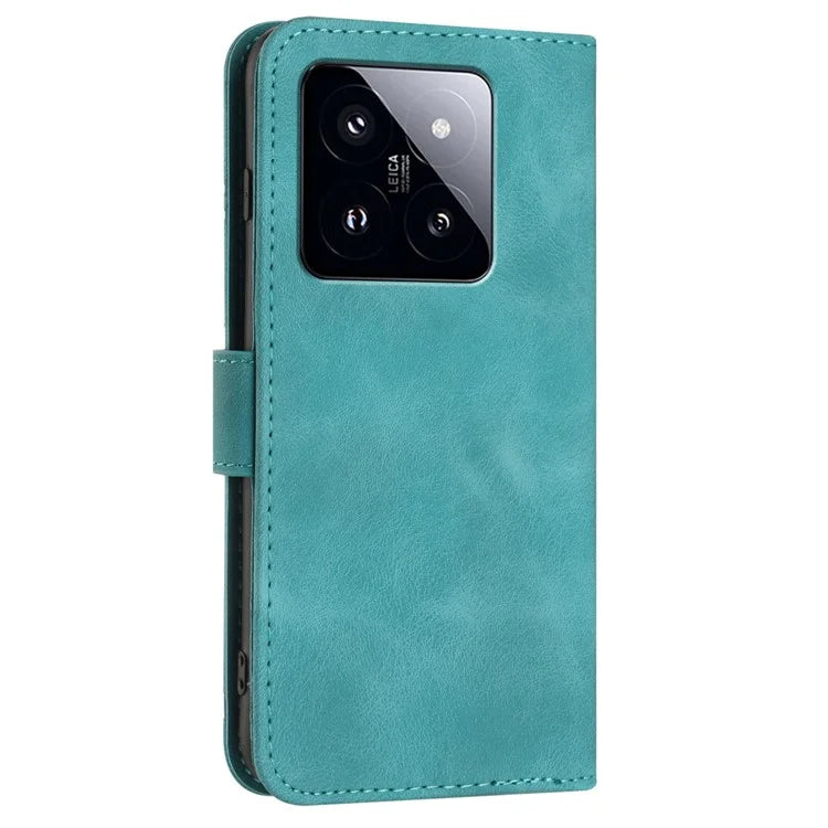 YX0040 Wallet Case for Xiaomi 14 Pro PU Leather Folio Flip Stand Cover Imprinted Pattern