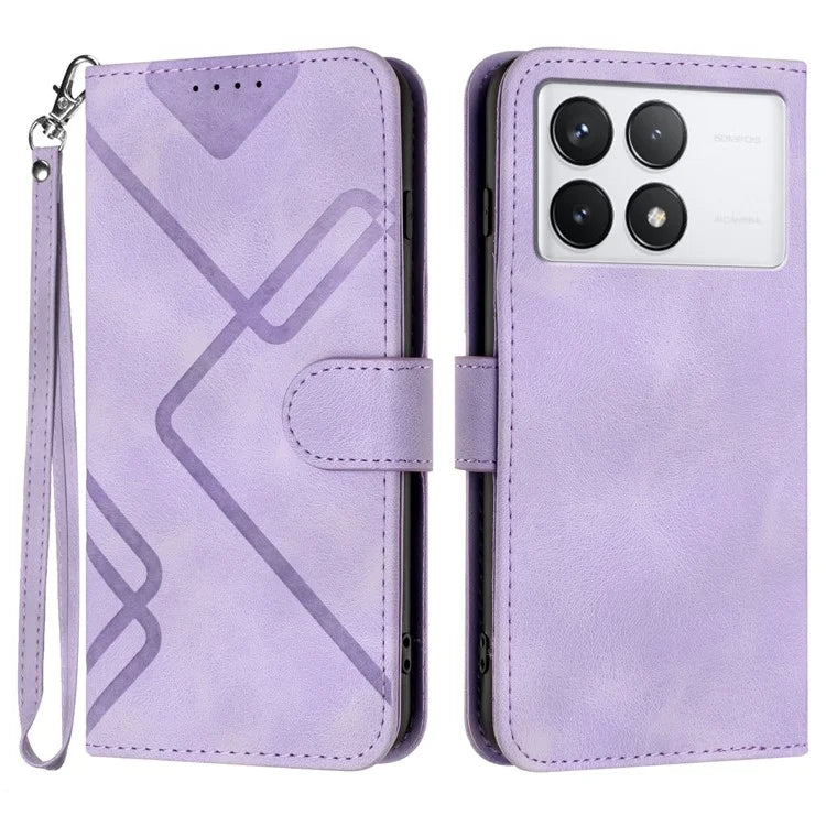 YX0040 For Xiaomi Redmi K70 5G / K70 Pro 5G Wallet Case Imprinted Geometric PU Leather Phone Cover