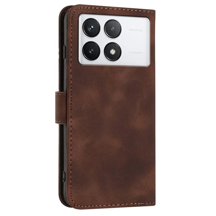 YX0040 For Xiaomi Redmi K70E 5G / Poco X6 Pro 5G Phone Case PU Leather Wrist Strap Card Slots Cover