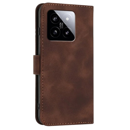 YX0040 For Xiaomi 14 Stand Folio Cover Geometric Pattern Wallet Leather Phone Case