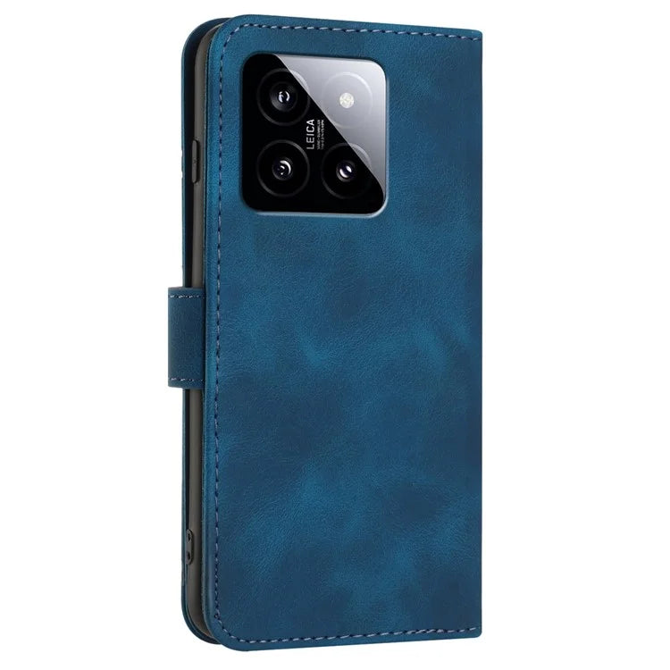YX0040 For Xiaomi 14 Stand Folio Cover Geometric Pattern Wallet Leather Phone Case