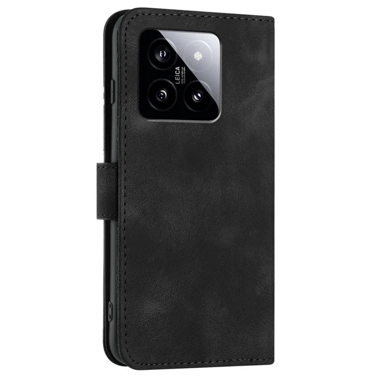 YX0040 For Xiaomi 14 Stand Folio Cover Geometric Pattern Wallet Leather Phone Case