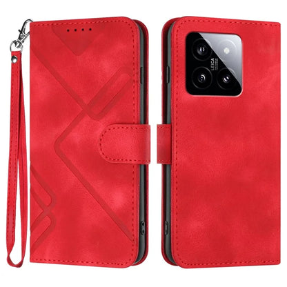 YX0040 For Xiaomi 14 Stand Folio Cover Geometric Pattern Wallet Leather Phone Case