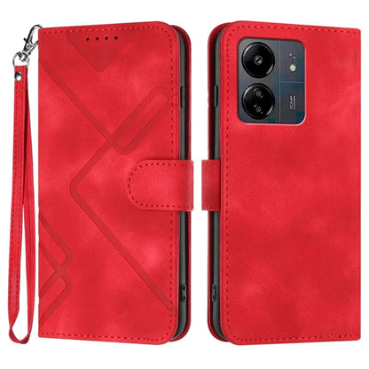 YX0040 For Xiaomi Redmi 13C 4G / 5G / Poco C65 4G Phone Case Geometric Pattern Imprinted Cover Flip Wallet