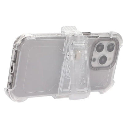 For iPhone 15 Pro Cell Phone Case Anti-scratch Slide Belt Holster Kickstand Back Shell