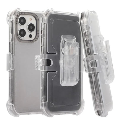 For iPhone 15 Pro Cell Phone Case Anti-scratch Slide Belt Holster Kickstand Back Shell