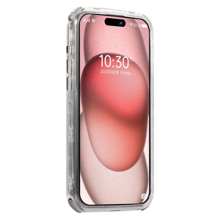 For iPhone 15 Pro Cell Phone Case Anti-scratch Slide Belt Holster Kickstand Back Shell