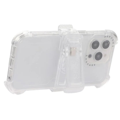 For iPhone 15 Pro Cell Phone Case Anti-scratch Slide Belt Holster Kickstand Back Shell
