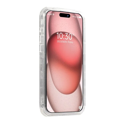 For iPhone 15 Pro Cell Phone Case Anti-scratch Slide Belt Holster Kickstand Back Shell