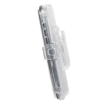 For iPhone 15 Pro Cell Phone Case Anti-scratch Slide Belt Holster Kickstand Back Shell Sapphire