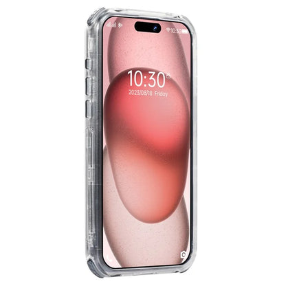 For iPhone 15 Pro Cell Phone Case Anti-scratch Slide Belt Holster Kickstand Back Shell Sapphire