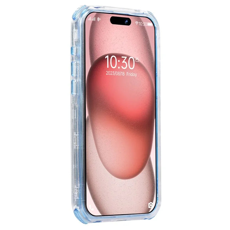 For iPhone 15 Pro Cell Phone Case Anti-scratch Slide Belt Holster Kickstand Back Shell
