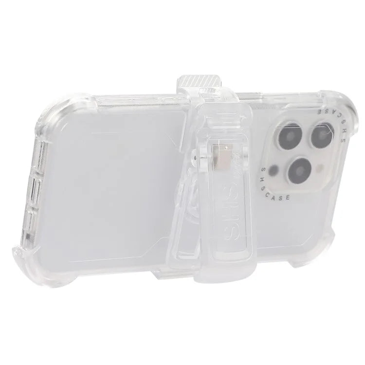For iPhone 14 Pro Max Case PC+TPU Slide Holster Back Clip Kickstand Smart Phone Shell
