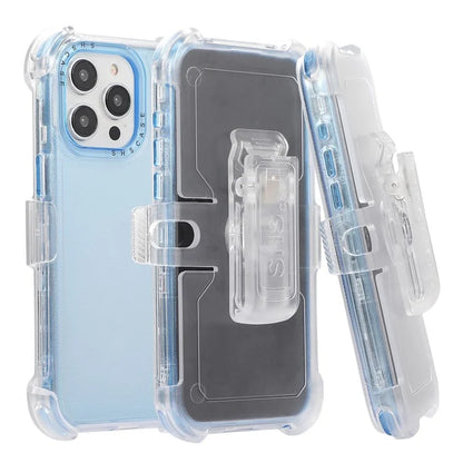 For iPhone 14 Pro Max Case PC+TPU Slide Holster Back Clip Kickstand Smart Phone Shell